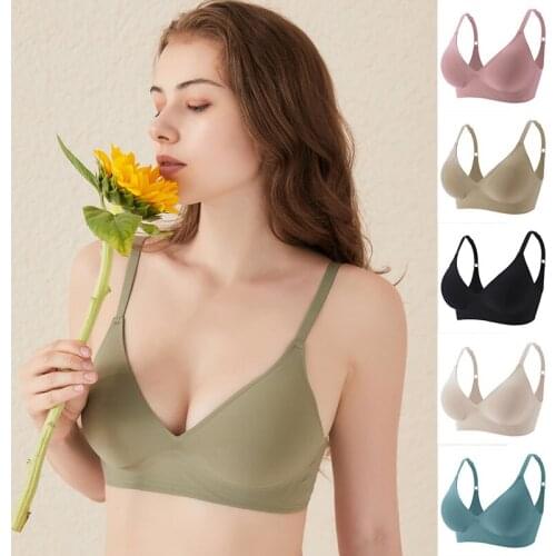Push Up Bra Seamless Underwear Women Top Sexy Bras without Frame Thin Unwired Bralette Brassiere Soft Comfort Lingerie Deep V