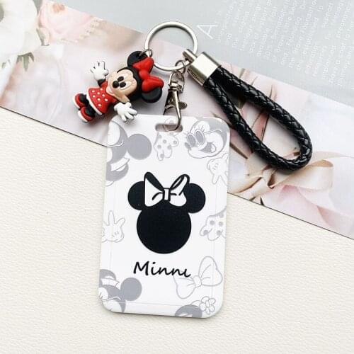 Disney Card holder cartoon student campus meal card package ID holder with lanyard bus subway ic card protective cover