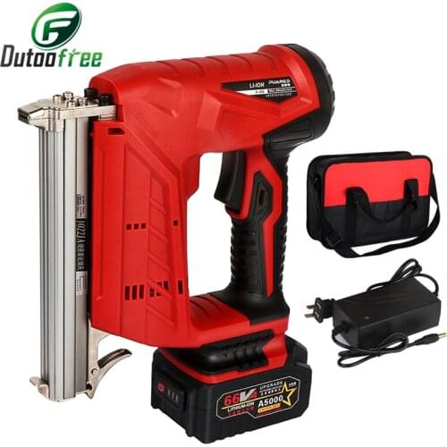 Dutoofree Portable rechargeable lithium battery nail gun Woodworking power tools Straight nail U nail optional Stapler