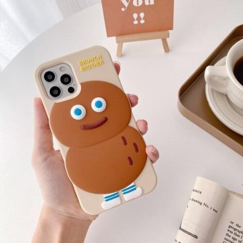 Korea Happy Peanut Silicone Phone Case For iPhone12 11Pro Xsmax 78Plus SE2020 XR 6S Soft Cover Skinny Capa Protection