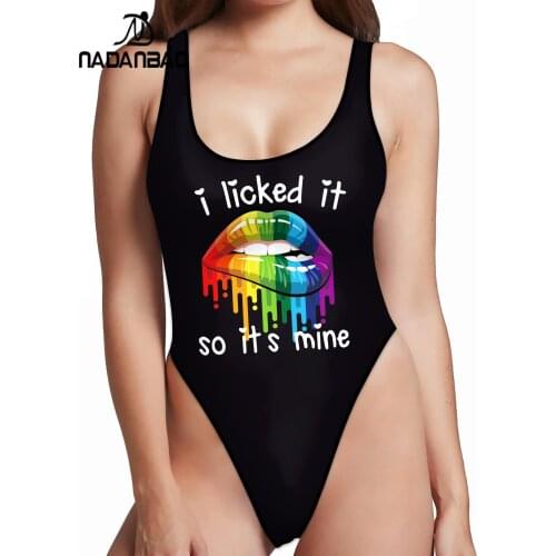 NADANBAO Summer Fashion Print One Piece Swimsuit Push Up Swimwear Women Backless Swimwear Sport Bodysuit Beach Wear Monokini