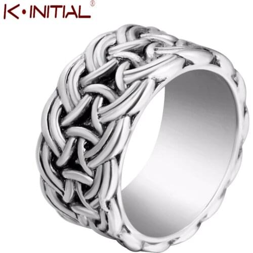 Kinitial Fashion Viking Ring Antique Male Jewelry Female Amulet Vintage Norse Rune Cross Rings For Women Mens Jewelry