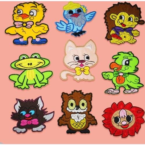 Cartoon Hedgehog Owl Animal Stripe On Clothes Embroidery Iron On Patches For Kids Clothing DIY Patch Applique Clothes Sticker