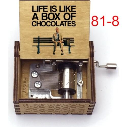 Forrest Gump Music Box Wood color print Mechanism handed Musical Box Gift For Christmas movie fans inspiring gift Home Decor