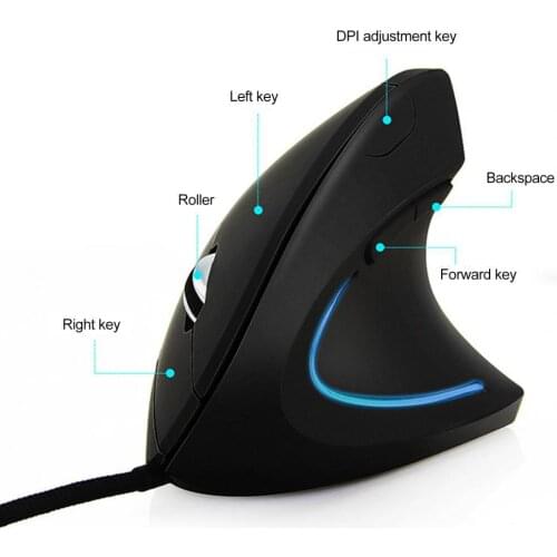 Wired Right Hand Vertical Mouse Ergonomic Gaming Mouse 800 1200 200 3200 DPI USB Optical Wrist Healthy Mice Mause For PC