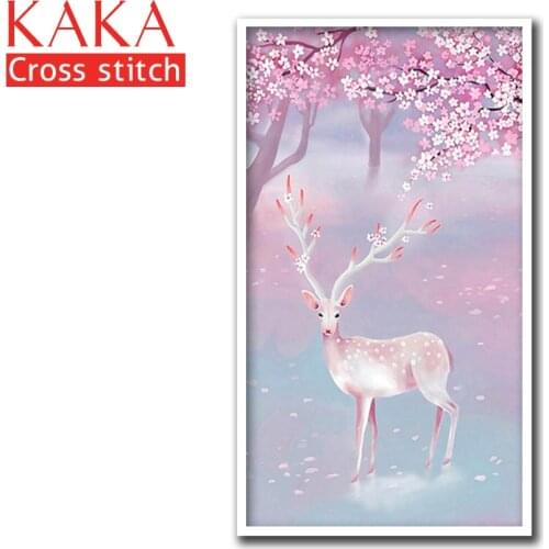 Cross stitch kits,Embroidery needlework sets,DMC 11CT canvas with printed pattern for Home Decor Painting,Animals Full CKA0063