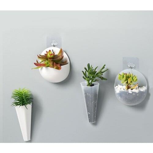 Wall-mounted Vase Succulent Plant Hydroponic Vase European Home Decoration Vase Decoration Home Non-perforated Plastic Box
