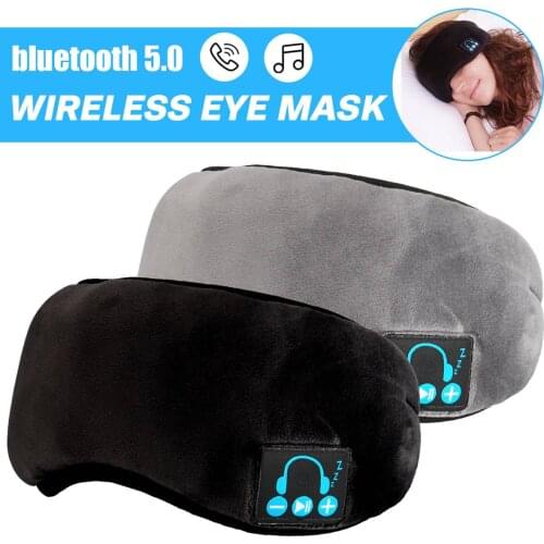 Sleep Headphone Bluetooth Sleep Mask Wireless Sleep Eye Mask Earphone Travel Eye Shades with Built-in Speakers Mic Handsfree mic