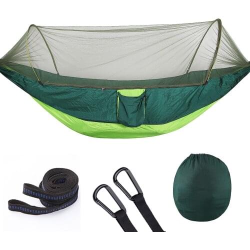 New Automatic unfolding hammock ultralight parachute hammock hunting mosquito net double lifting outdoor furniture hammock