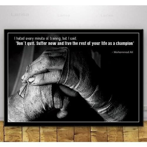 Star Posters and Prints Muhammad Ali King Boxer Canvas Painting On The Wall Black and White Bodybuilding Pictures for Interio
