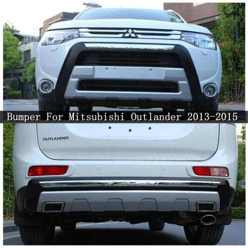 High Quality ABS Car Front+ Rear Bumper Protector Cover Guard Skid Plate Fits For Mitsubishi Outlander 2013 2014 2015