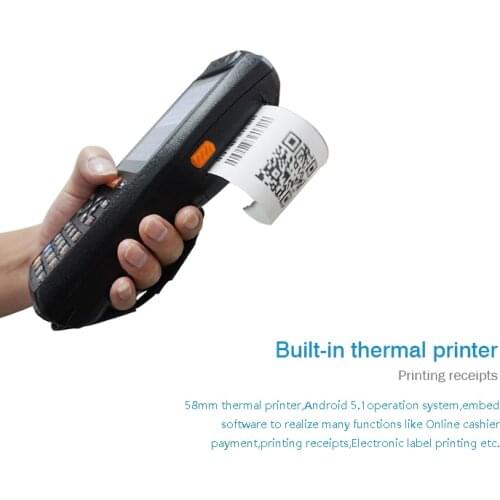 Android based POS with receipt printer and mifare RFID card reader ,4G wireless pda with 1D Laser barcode scanner ZKC PDA3506