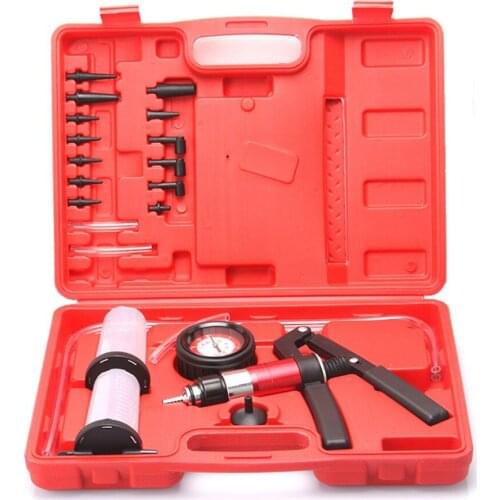 Hand Held Vacuum Pump Set Tester Compatible for Automotive Brake Bleeder Test Kit Manual Pumping Ddual-Purpose Vacuum Pump