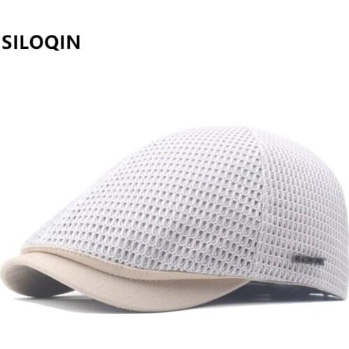 SILOQIN Snapback Cap New Summer Thin Breathable Berets For Men Women Hollow Mesh Caps Adjustable Size Casual Couple Sports Cap
