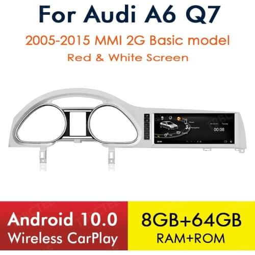 Android 10 Wireless CarPlay 8+64GB For Audi A6 C6 4f Q7 4L 2005~2015 MMI 2G Basic Car Multimedia Player GPS Navi Stereo WiFi