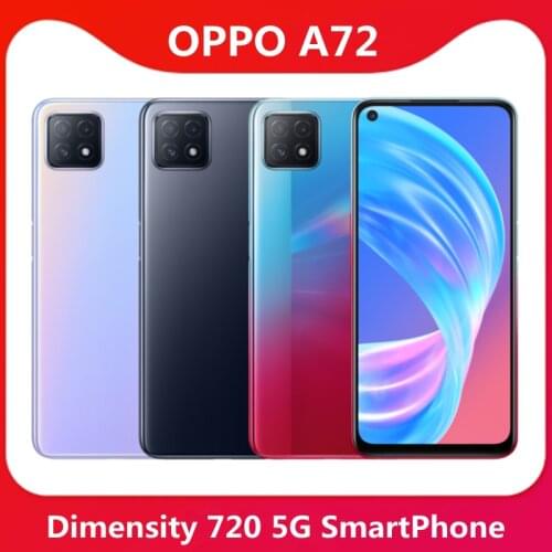Original OPPO A72 5G Smart Phone 6.5'' 90Hz Screen Dimensity 720 Octa Core Fingerprint unlock GPS 4040mAh Battery Android 10