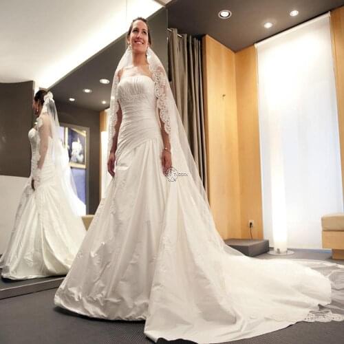 Wedding dress taffeta wedding dress A-line Ivory Dress 2019 Bridal Gown