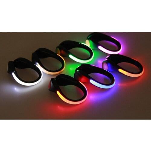 LED Running Light Shoes Clip cycling Safety Reflective Light Warning Lamps Outdoor Night Walking Safety Light Battery Power