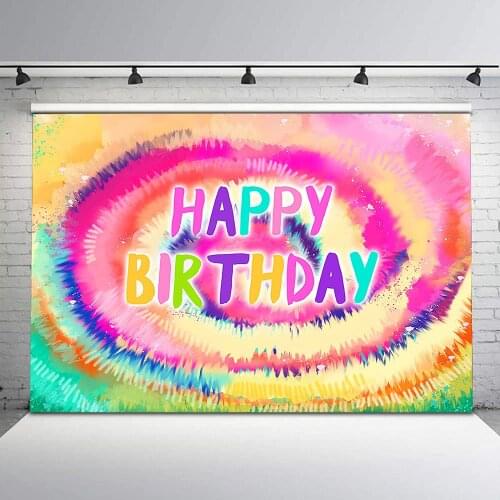 Tie Dye Birthday Party Background Hippie Photography Backdrop Peace Love Party Photo Studio Props