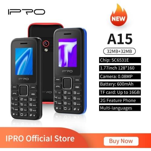 Telefone IPRO A15 Cellphone Feature Senior Phone 1.8 inch Mobile Phone FM Wireless Torch Push Button GSM Original Manufacturer