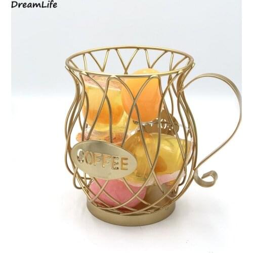 Universal Coffee Capsule Storage Basket Coffee Cup Basket Vintage Coffee Pod Organizer Holder Black For Home Cafe Hotel