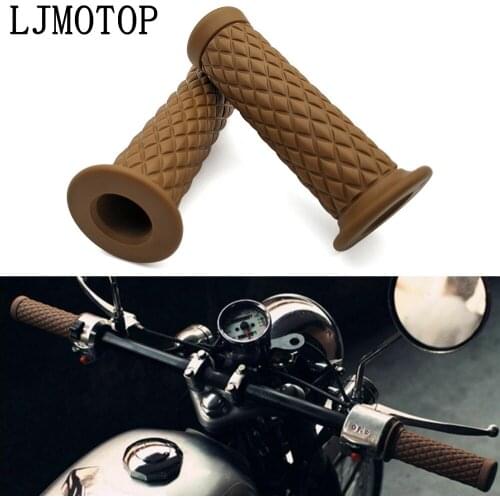 Universal 7/8" 22mm Motorcycle Grips Retro Handle Rubber Handlebar Grip For Ducati HYPERMOTARD 821 SP HYPERMOTARD 939 SP