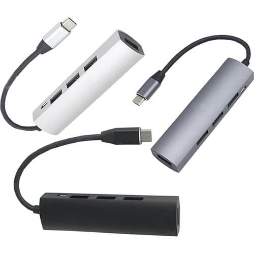 USB C Hub, 4-In-1 USB-C Hub 4-Port Hub, Compatible with Tablets, Game Consoles, iPad Pro, Laptops