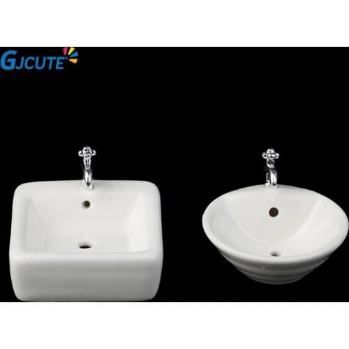 1:12 Dollhouse Miniature Bathroom Sink Ceramic Wash Basin Model Accessories Toys