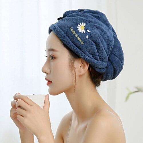 1PC Microfiber Hair Fast Drying Dryer Towel Bath Wrap Hat Quick Cap Turban Dry Quick Drying Lady Household Bath Tool