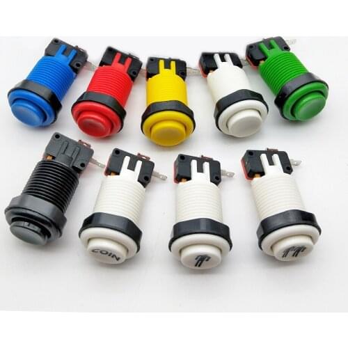 100pcs / Lot 28mm Happ Style Standard American Push Buttons with Micro Switch DIY Kit Arcade Button Game Machine Parts