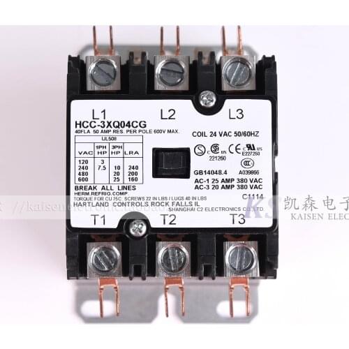 24V 40A HCC-3XQ04CG Hartland Controls American three-phase AC contactor