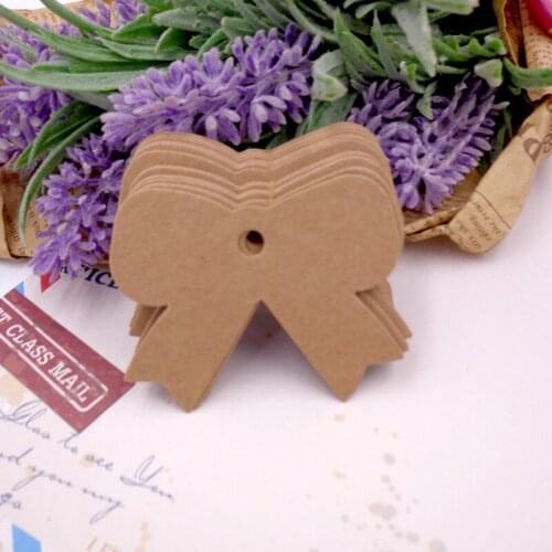 300pcs Bow Knot Shape White Black Kraft Blank Paper Tags Creative Wedding Gift Tags Party Tags Price Label