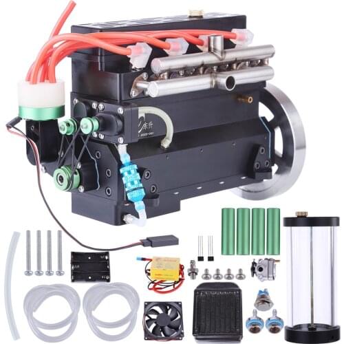 32cc Inline Four-Cylinder Water-Cooled Gasoline Engine For RC Model Car / Ship / Airplane For Children Kid Educational Toys Gift