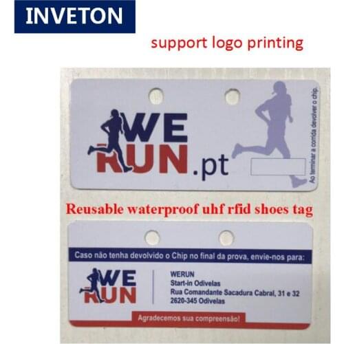 500pcs long range reusable plastic waterproof uhf rfid shoes tags with ID number printer for marathon sports timing event