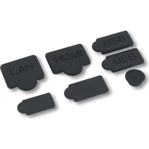 7pcs Silicone Dust Plugs Set USB HDMI-compatible Interface Anti-dust Cover Dustproof Plugs for PS5 Game Console M5TD