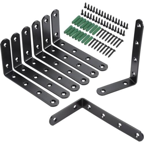 8Pcs Stainless Steel Heavy Duty Practical L Shaped Angle Shelf Bracket Corner Brace Support for Living Room Storage Rack Kitchen