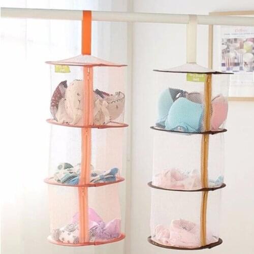 Underwear Bra Laundry Sweater Hanging Basket Windproof Folding Multi-Layer Drying Rack Mesh Clothes Dryer Net