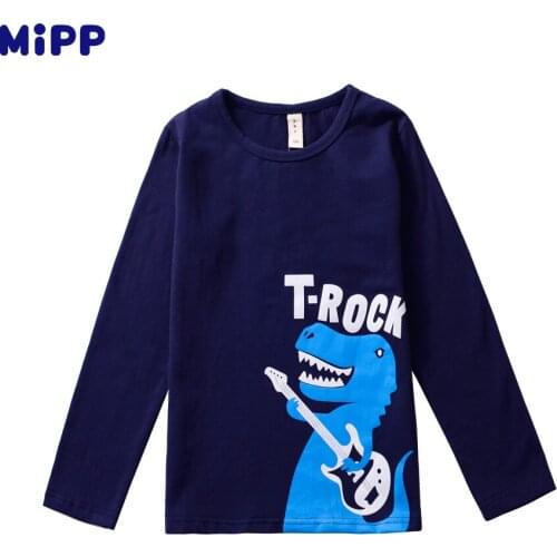 Brand MIPP Clothes Boys T shirt Children Clothing Boys Long Sleeve Tops Animal Dinosaur Printed cotton Kids T-shirts for Boy S