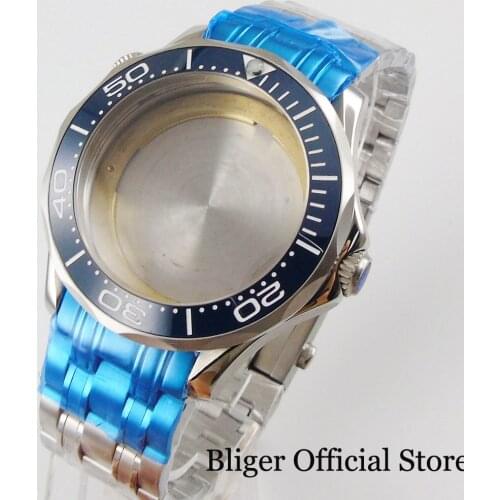 Stainless Steel 41mm Watch Case Watch Bracelet Sapphire Crystal fit MIYOTA 8215 MINGZHU 2813 DG 2813 Watch Bracelet