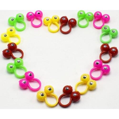 Party Kids Favors Toys Creative Eye Finger Puppets Plastic Rings with Wiggle Eyes LX1700