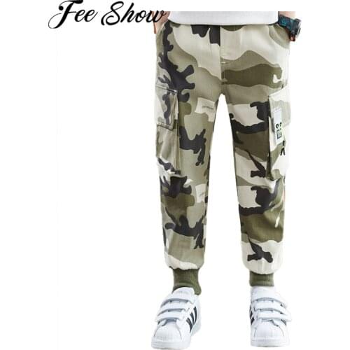 Children Boys Sport Pants Casual Camouflage Cargo Pants For Teenage Boys Trousers Kids Jogger Sweatpants Street Jazz Dance Pants