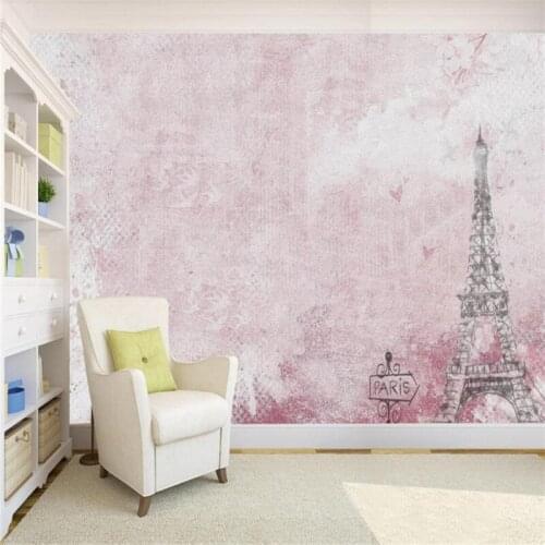 Custom 3D Wallpaper Pink Romantic Princess Room Tower Background Wall Painting High Quality Material Waterproof
