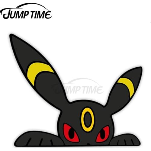 JumpTime 13 x 10.8cm Cute Dark Fox Peeking Peekers Peekabo Window Vinyl Car Bumper Anime Kids Cartoon meme Stickers Trunk Decal