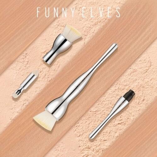 Funny Elves Makeup Brush 3 in 1 Cosmetic Applicator Multifunctional Eyeshadow Foundation Tools