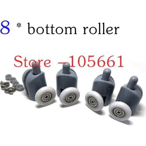 Set of 8 Singel Bottom Shower Door Rollers Runners Wheels Pulleys 25mm Wheel Diameter Top Bottom Bathroom Replacement