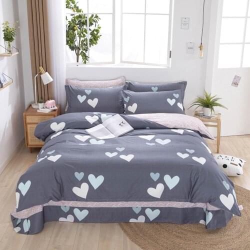 Cotton Linens Sheet Pillowcase Duvet Cover Set Print Bedding Sets Queen Double Family Single King Size