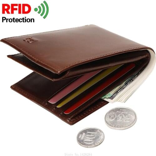Xiaomi Luxury Genuine Leather Mens RFID Wallet Coin Purse Male Money Bag Multifunction Card Case Card Holder