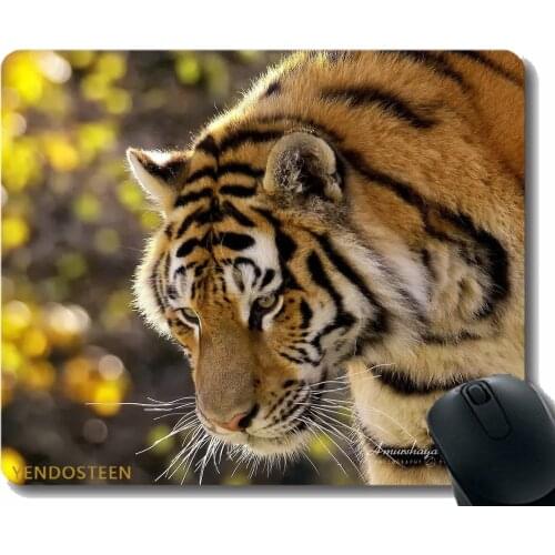 Mouse Pad Funny Customized,Tiger Muzzle Flares Big Cat 75979 Mouse Pads With Stitched Edges