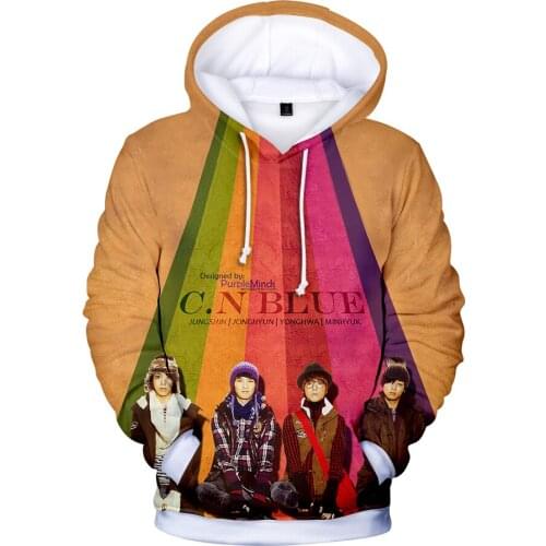 Kpop CNBlue 3D Hoodies Sweatshirt Women Spring warm Long Sleeve Funny Hoodie Sweatshirts Fashion Oversize Jacket Coat Clothes