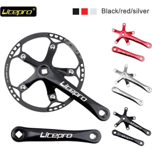 Litepro Folding Bicycle Crank BMX Square Hole Wide and Narrow Tooth 48/50/52/54/56/58T Single Disc Square Hole Crank Sprocket